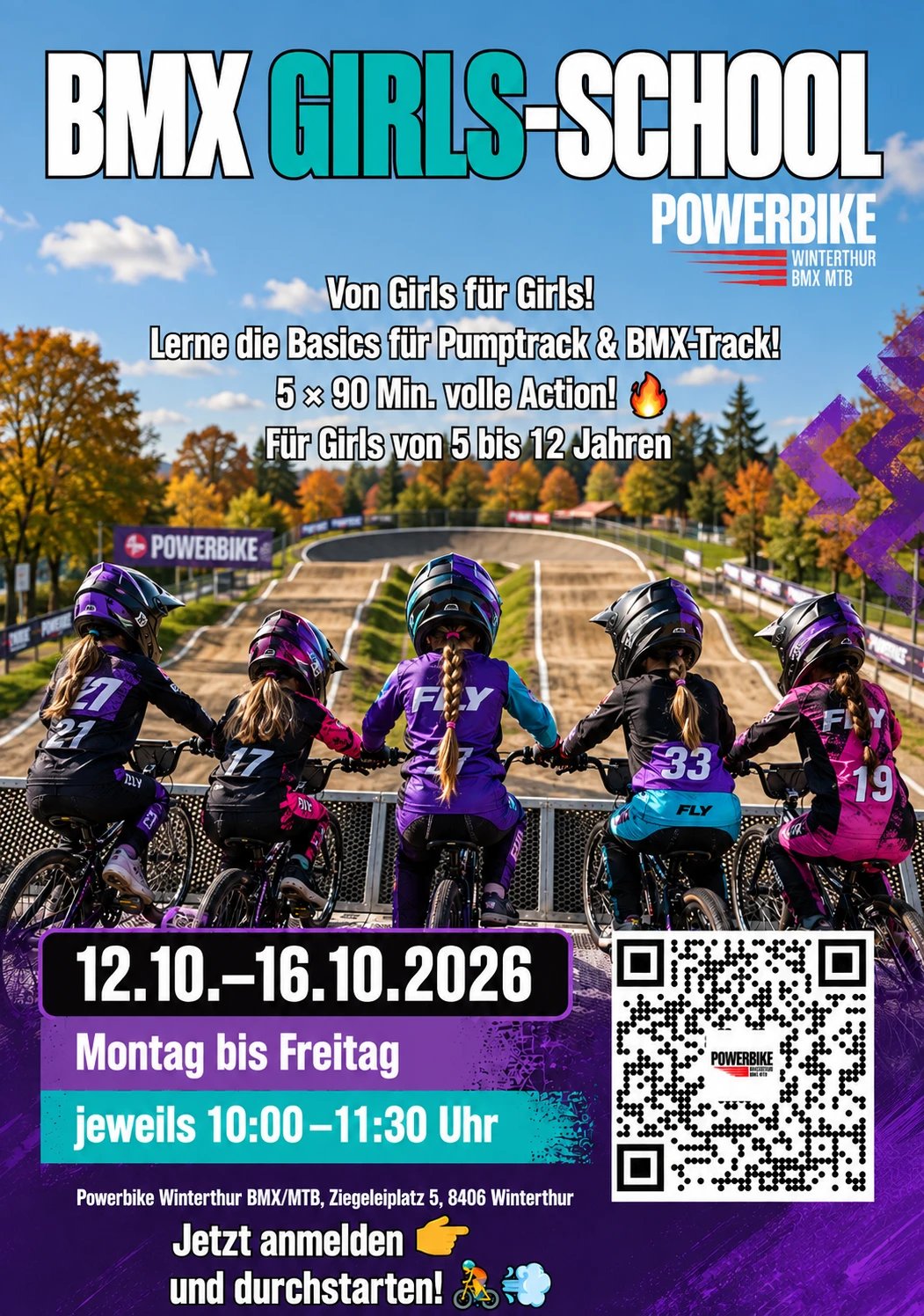 BMX Girls School, 12.–16. Oktober 2026, Montag bis Freitag 10:00–11:30 Uhr